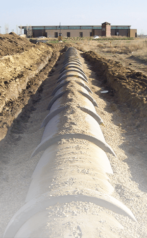 utility lines being laid in the dirt
