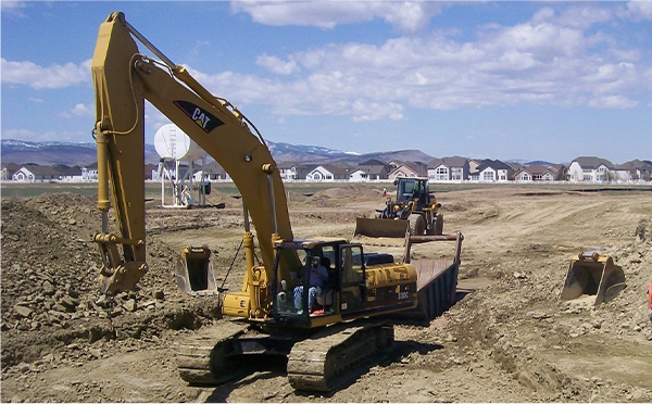 backhoe on a construction site